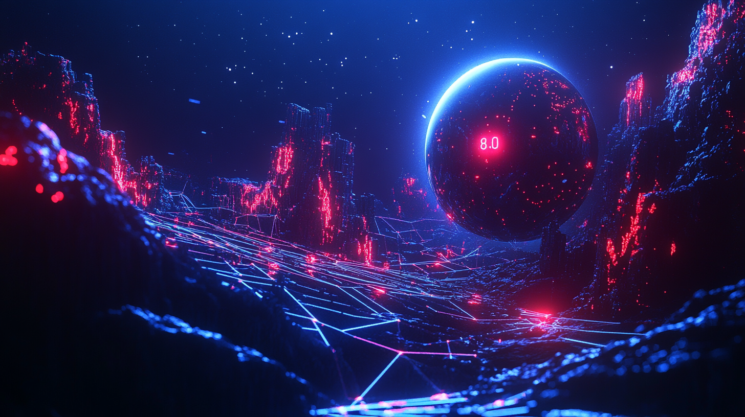 AI agent navigating a dangerous digital landscape with hidden traps