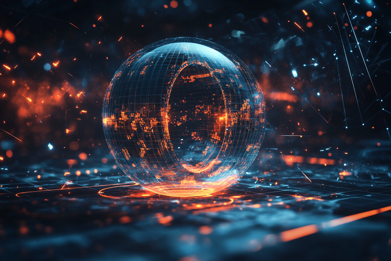 AI agent surrounded by fading security barriers